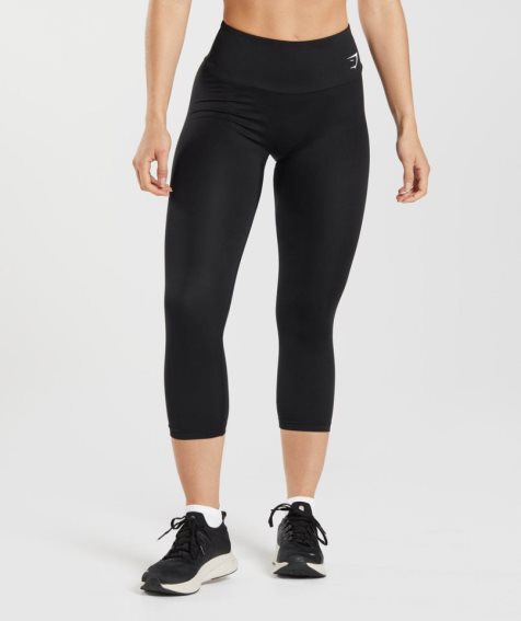 Legginsy Gymshark Treningowe 7/8 Damskie Czarne | PL 168MUX